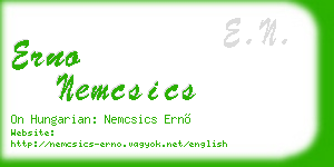 erno nemcsics business card